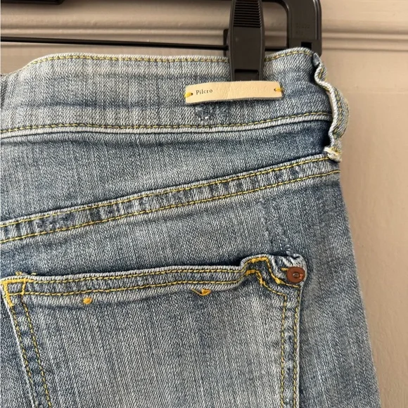 Pilcro Blue Jean Shorts with Floral Embroidery - Picture 4 of 5